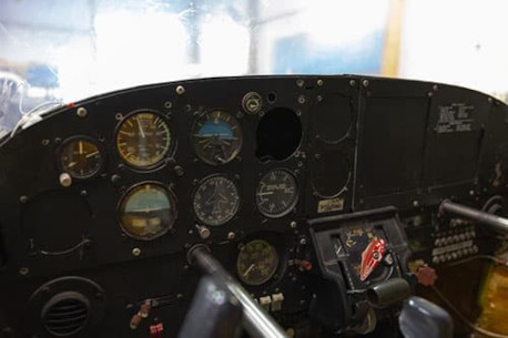 Airplane cockpit with avionics