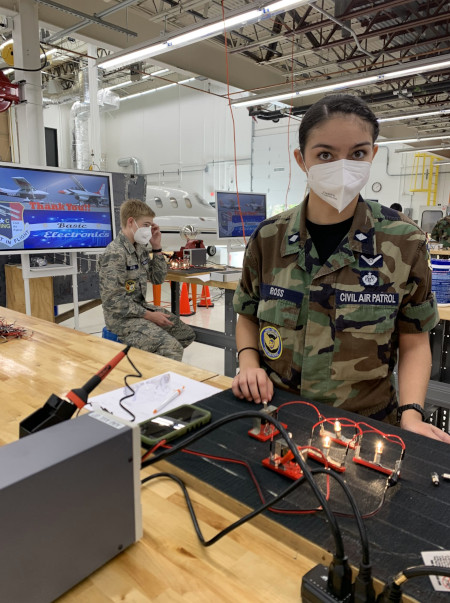 CAP cadet working on electronics