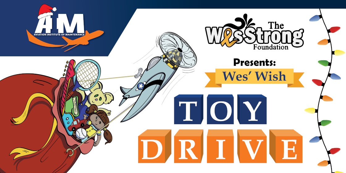 WES and AIM toy drive sign